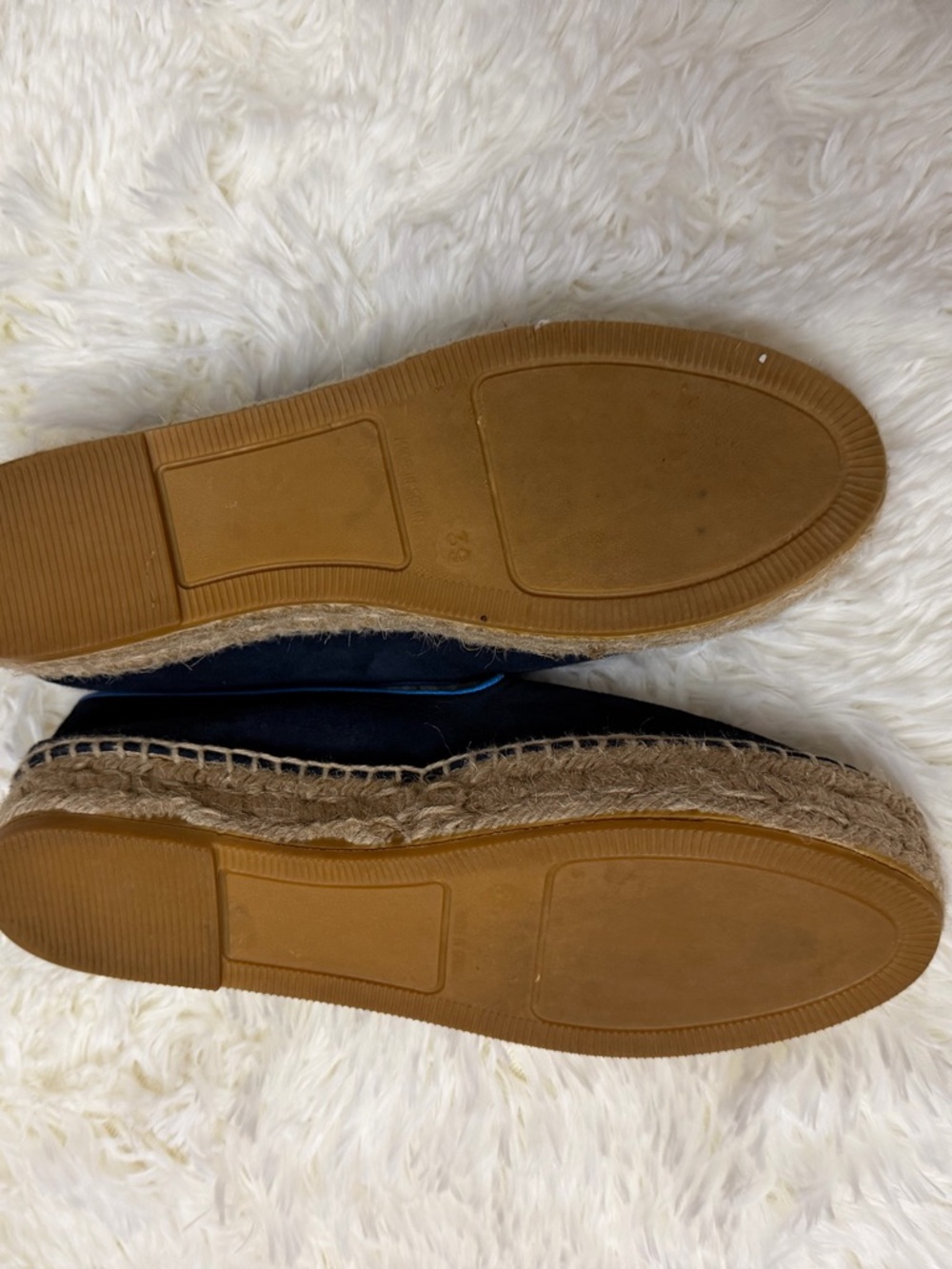 Boden Navy Suede Tassel Espadrille Flats Loafers Slip On Pre Loved 39 - Picture 8 of 8